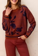 TRIBAL Embroidered Eyelash Knit Sweater