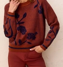 TRIBAL Embroidered Eyelash Knit Sweater