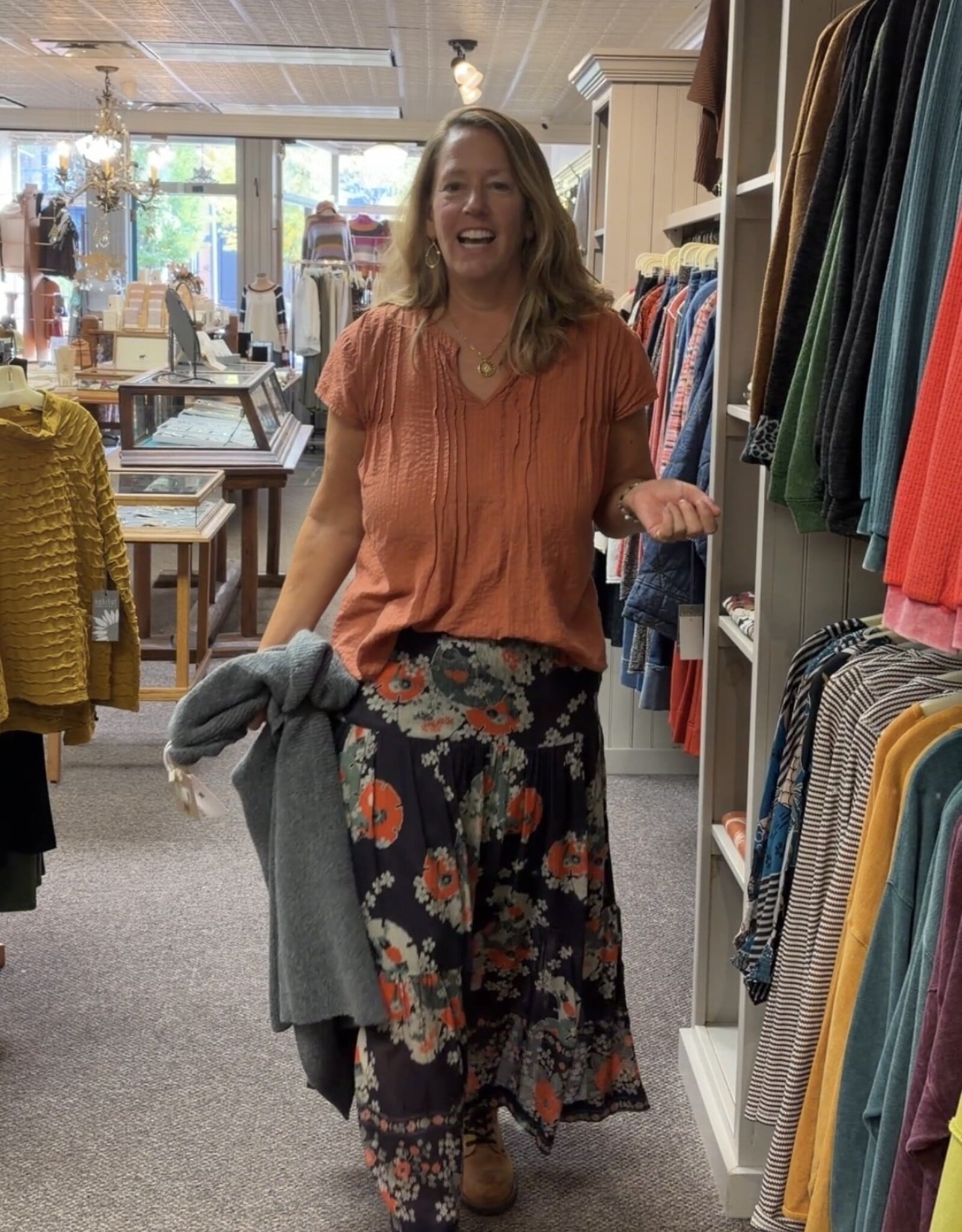 Dolma Block Print Tiered Skirt