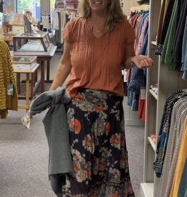 Dolma Block Print Tiered Skirt