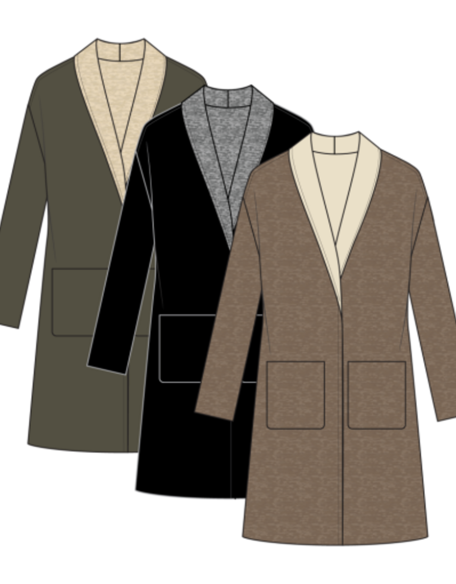 TRIBAL Luxe Coatigan with Patch Pockets