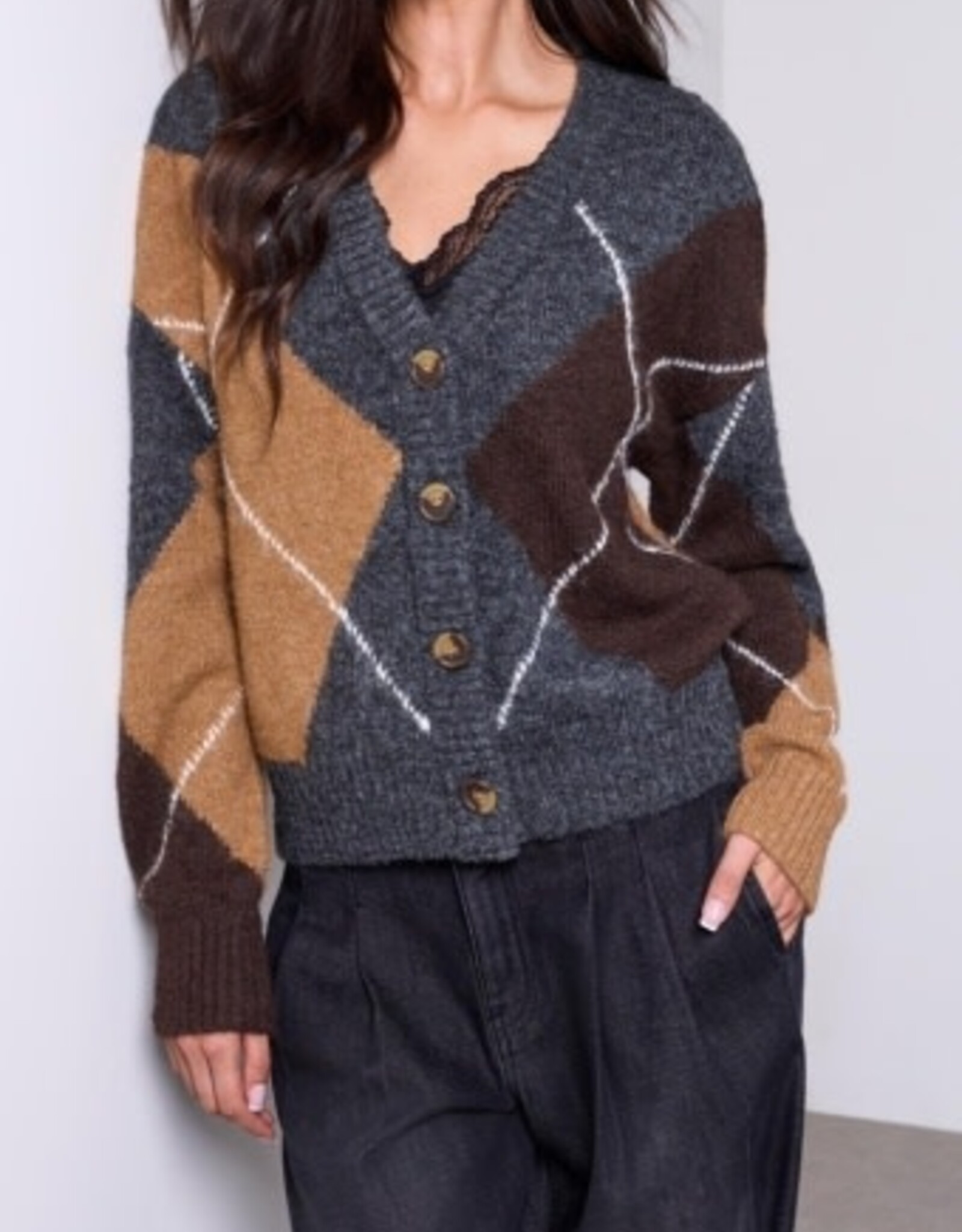 TRIBAL Lofty Argyle Cardigan