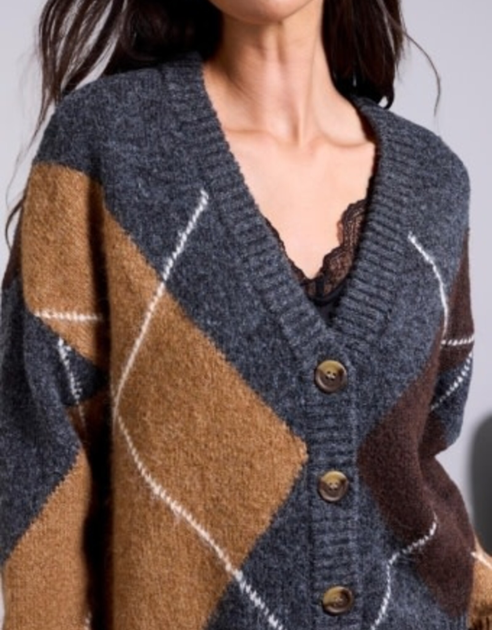 TRIBAL Lofty Argyle Cardigan