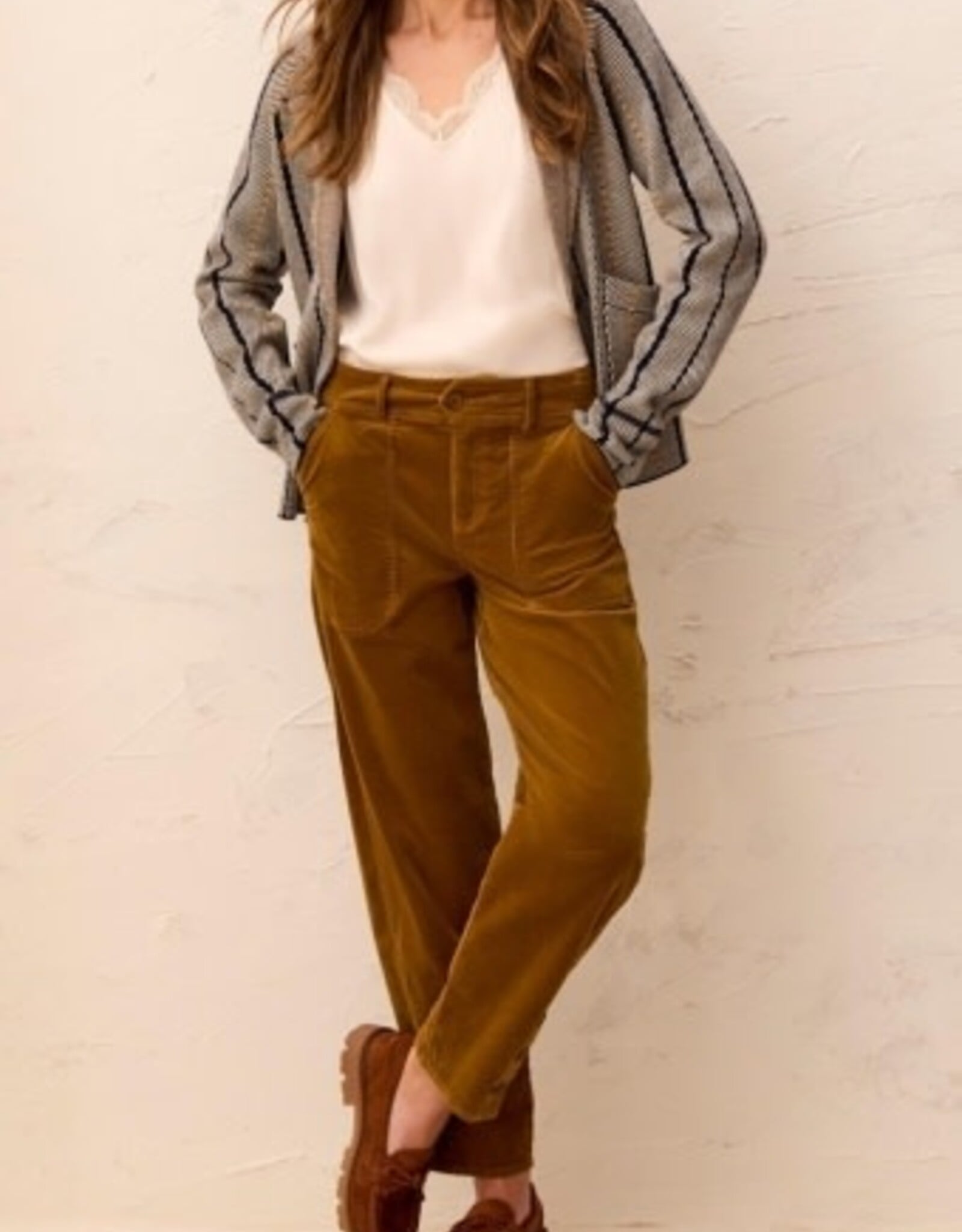 TRIBAL Corduroy Barrel Leg Pant