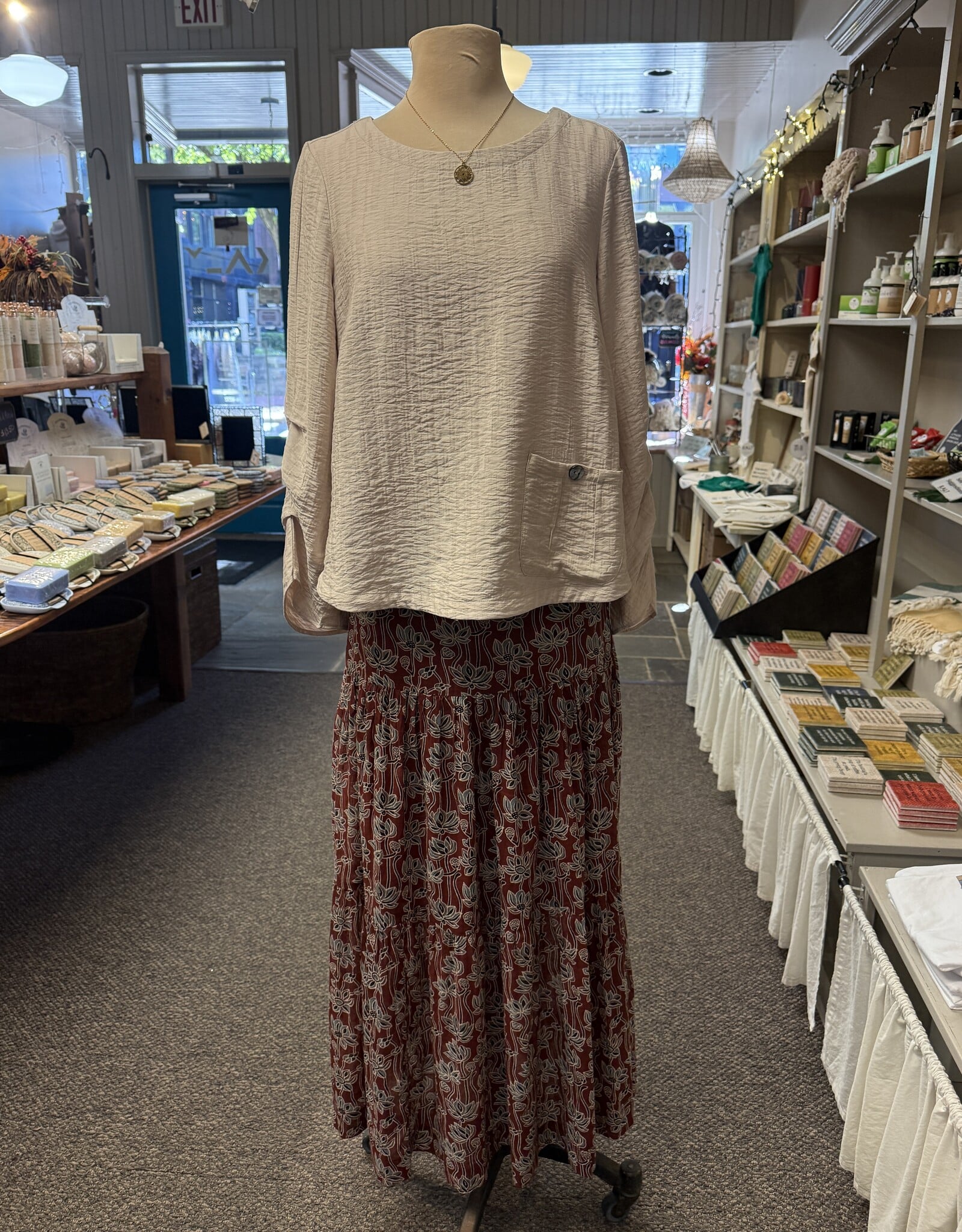 Dolma Block Print Tiered Skirt