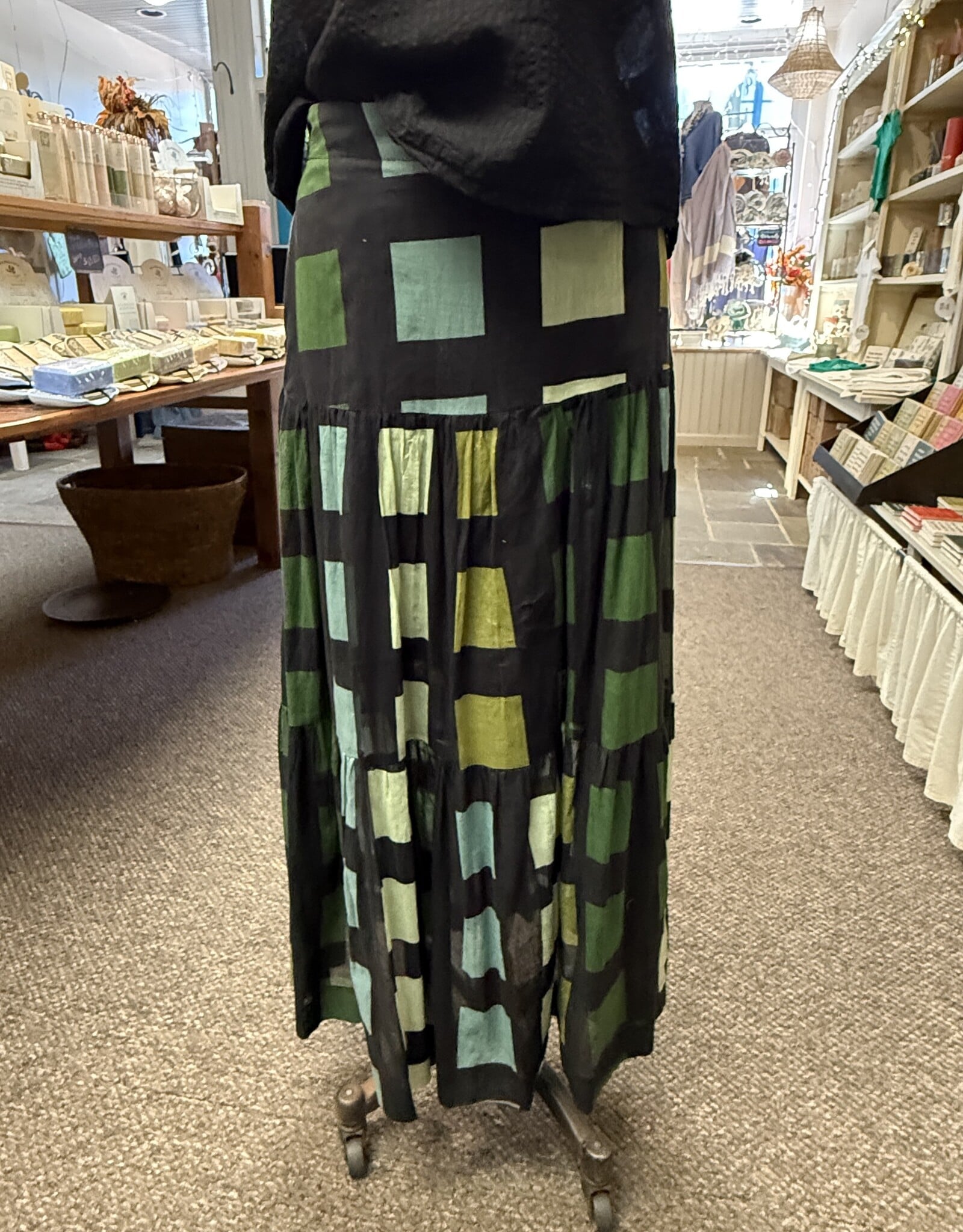 Dolma Block Print Tiered Skirt