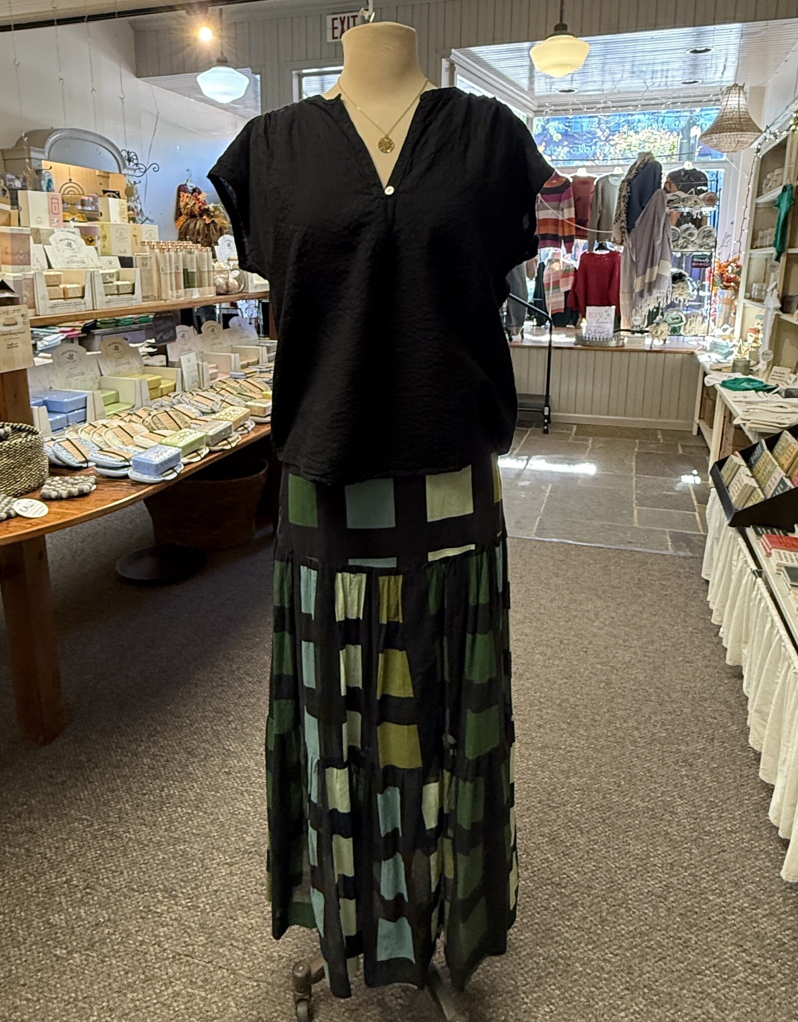 Dolma Block Print Tiered Skirt