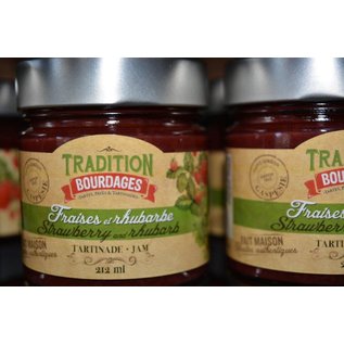 FERME BOURDAGES - Confitures Tradition Fraises/Rhubarbe