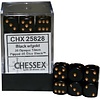 CHESSEX - OPAQUE - 36D6 - Black/Gold
