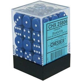 CHESSEX OPAQUE 36D6 BLUE/WHITE 12MM
