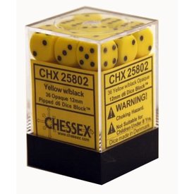 CHESSEX OPAQUE 36D6 YELLOW/BLACK 12MM