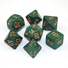 CHESSEX - OPAQUE 7-DIE SET DUSTY - green/copper
