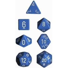 CHESSEX OPAQUE 7-DIE SET LIGHT - blue/white