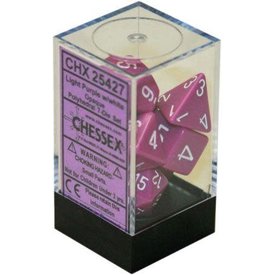 CHESSEX OPAQUE 7-DIE SET LIGHT PURPLE/WHITE