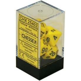 CHESSEX OPAQUE 7-DIE SET - yellow/black