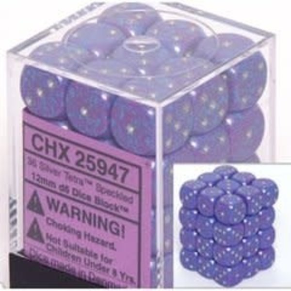 CHESSEX SPECKLED 36D6 SILVER TETRA 12MM