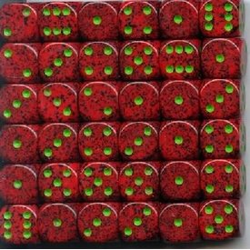 CHESSEX SPECKLED 36D6 STRAWBERRY 12MM