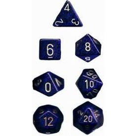 CHESSEX SPECKLED 7-DIE SET GOLDEN COBALT