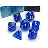 CHESSEX - TRANSLUCENT - 7DICE SET - Blue/White