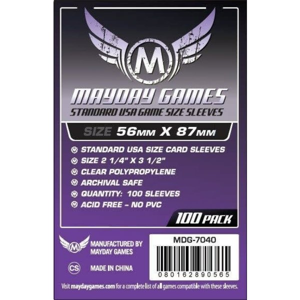 Mayday MAYDAY GAMES - USA SIZE - SLEEVES (100ct) - 56mm X 87mm