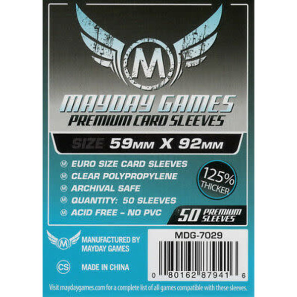 Mayday MAYDAY GAMES - PREMIUM EURO - SLEEVES (50ct) - 59mm X 92mm