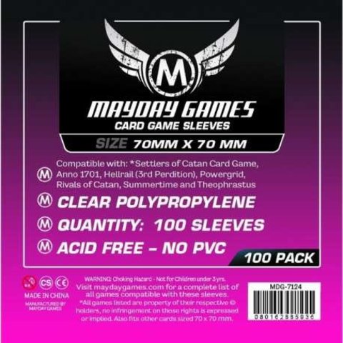 MAYDAY GAMES - SMALL SQUARE - SLEEVES (100ct) - 70mmX 70mm