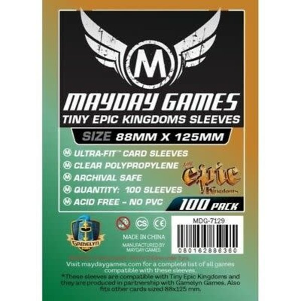 Mayday MAYDAY GAMES - TINY EPIC - SLEEVES (100ct) - 88mm X 125mm