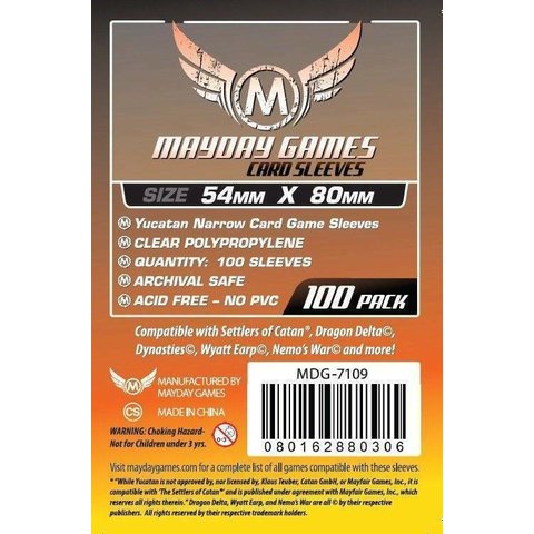 MAYDAY GAMES - YUCATAN - SLEEVES (100ct) - 54mm X 80mm