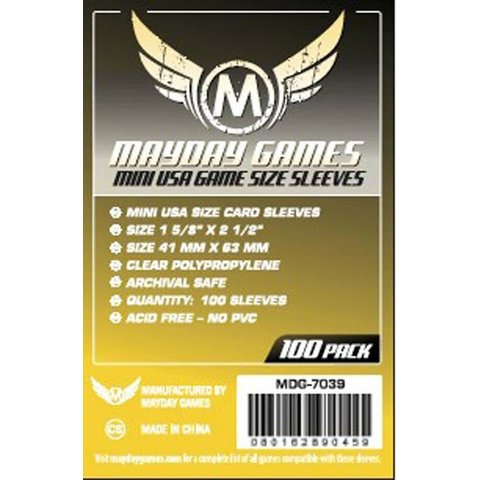MAYDAY GAMES - MINI USA - SLEEVES (100ct) - 41mm X 63mm