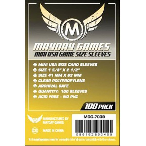Mayday MAYDAY GAMES - MINI USA - SLEEVES (100ct) - 41mm X 63mm