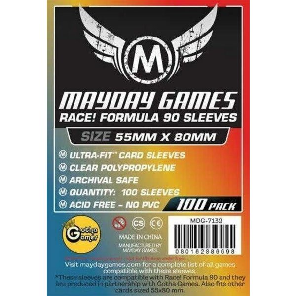 Mayday MAYDAY GAMES - RACE FORMULA 90 - SLEEVES (100ct) - 55mmX 80mm