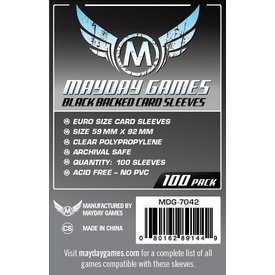 Mayday MAYDAY GAMES - BLACK BACKED EURO - SLEEVES (100ct) - 59mm x 92mm