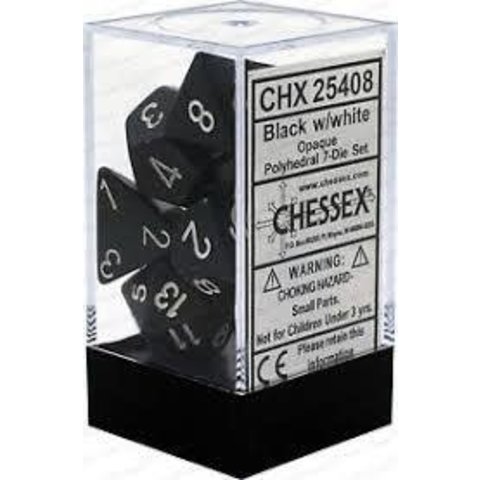 CHESSEX - OPAQUE - 7DIE SET - black/white