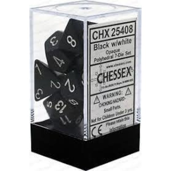 Chessex CHESSEX - OPAQUE - 7DIE SET - black/white