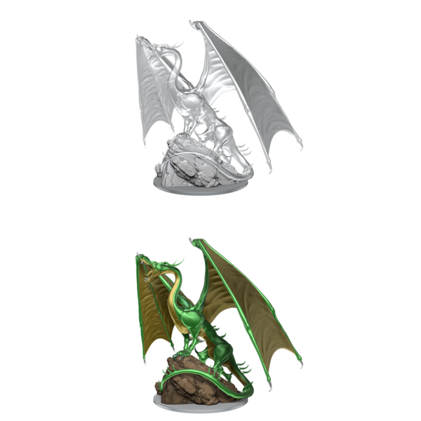 WIZKIDS DND UNPAINTED MINIS WV17 YOUNG EMERALD DRAGON