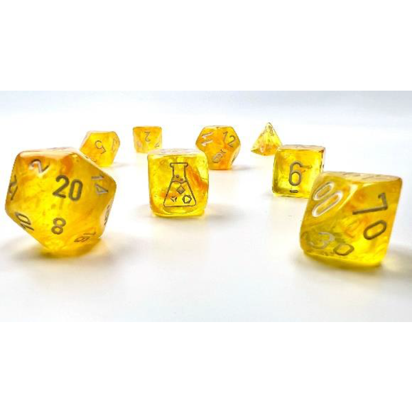 CHESSEX CHESSEX - BOREALIS - 7DICE SET - Canary/White Luminary