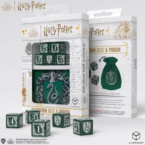 Q Workshop HARRY POTTER SLYTHERIN DICE AND POUCH