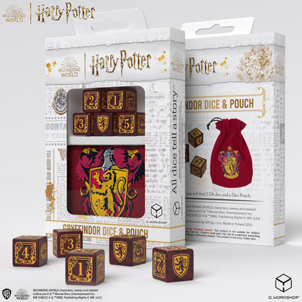 Q Workshop HARRY POTTER - D6 SET + POUCH - Gryffindor