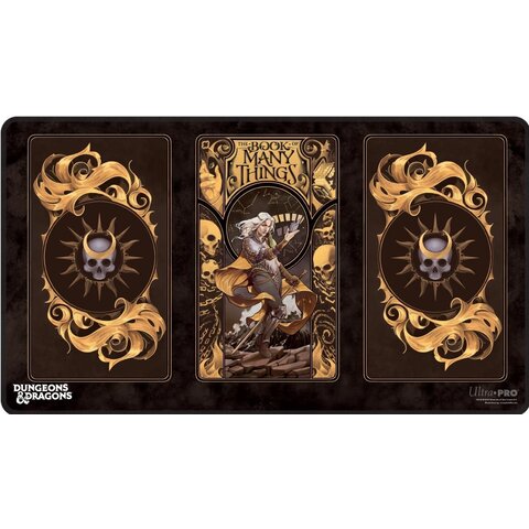 UP PLAYMAT DND DECK OF MANY BLACK STITCHED