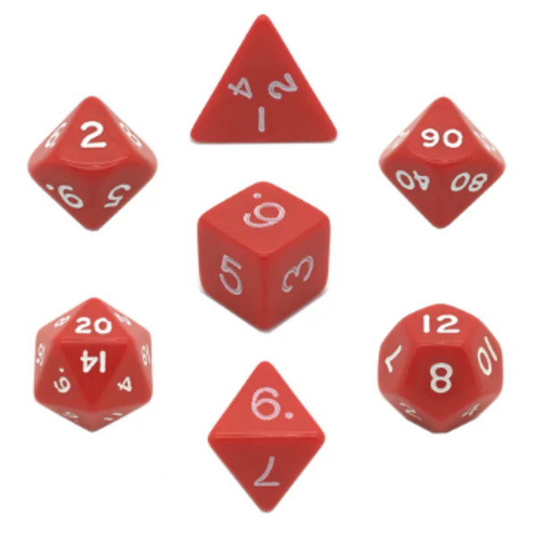 KOPLOW OPAQUE - 7DICE SET TUBE - red/white