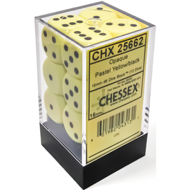 CHESSEX OPAQUE - 12D6 PASTER - yellow/black