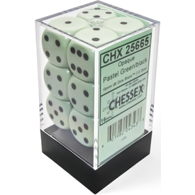 CHESSEX OPAQUE - 12D6 PASTER - green/black