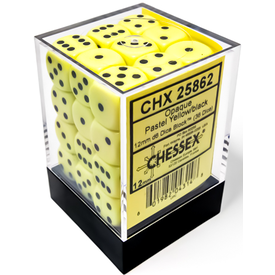CHESSEX OPAQUE - 36D6 PASTEL - yellow/black