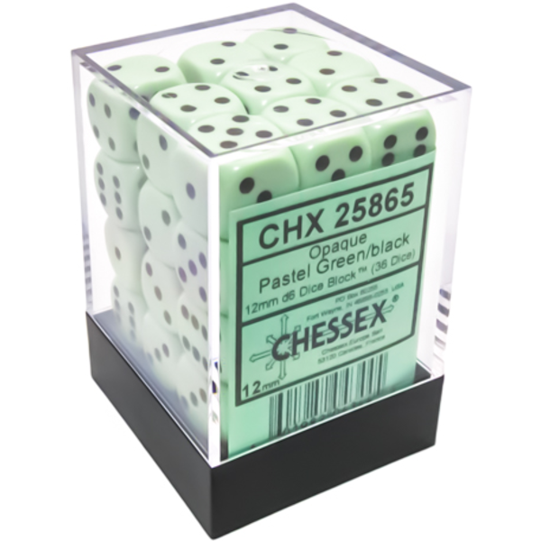 CHESSEX OPAQUE - 36D6 PASTER - green/black