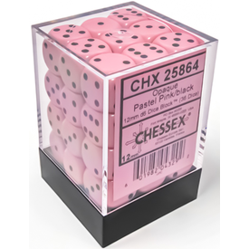 CHESSEX OPAQUE - 36D6 PASTER - pink/black