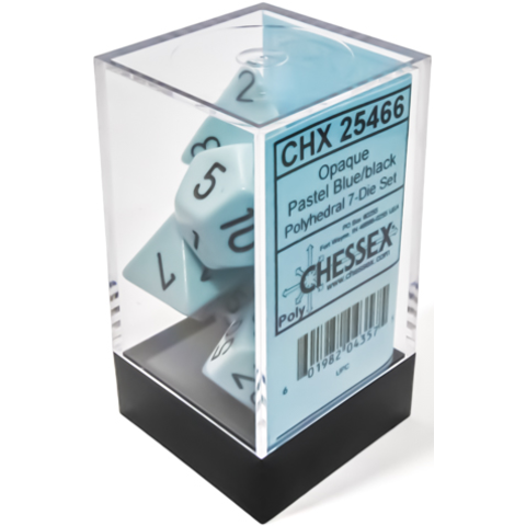 CHESSEX - OPAQUE - 7DICE SET - PASTEL - blue/black