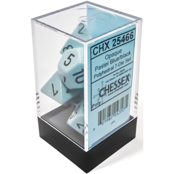 CHESSEX CHESSEX - OPAQUE - 7DICE SET - PASTEL - blue/black