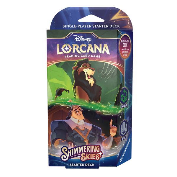 Ravensburger DISNEY LORCANA - SHIMMERING SKIES - Starter Deck - Emerald & Steel