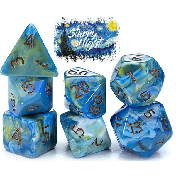  VAN GOGH - 7 DICE SET - Starry Night