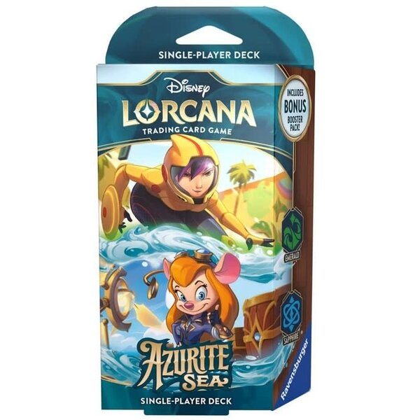 Ravensburger DISNEY LORCANA - AZURITE SEA - STARTER DECK - Emerald/Sapphire
